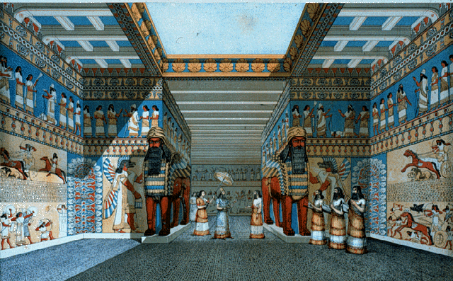 15 - Assyrian temple - redone, these artifacts of gates entering the cities & temples are foolishly, shamefully being destroyed by Radical Islam, idiotically thinking they can keep the common men & women from ever learning of them, especially when there are hundreds of thousands of them scattered all over the world, & even more still undiscovered