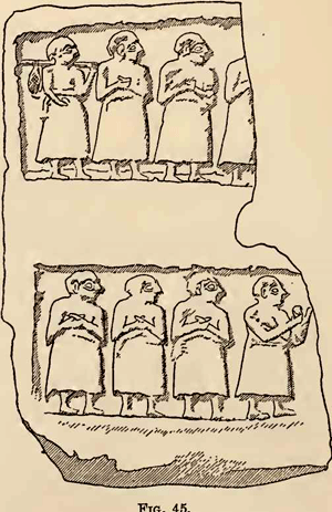 3d - Plaque-of-Ur-Nina's family, Ur-Nina, one of the mixed-breeds appointed to be king by the gods, as they are larger, stronger, live longer, & more intelligent than non mixed-breed earthlings 
