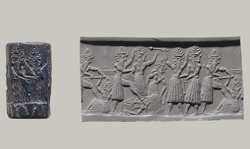5 - alien giant gods battling other gods; Kish ancient artifact of lost history; artifacts like this one are being destroyed by Islamic Radicals trying to wipe out any & all history that contradicts the message of their prophet
