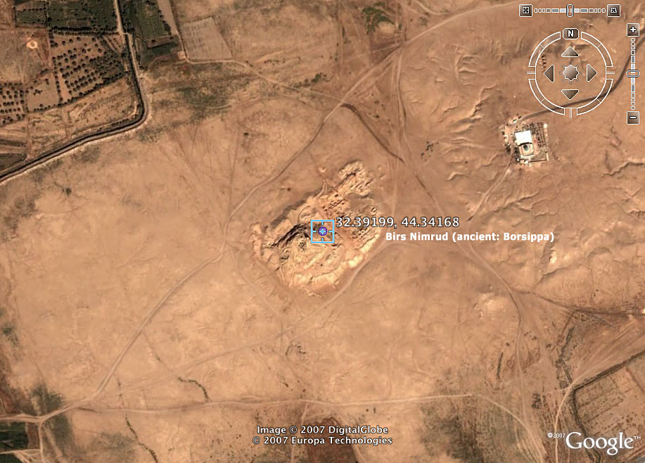 1 - areal view of Nabu's patron city of Borsippa & his ziggurat temple-residence.