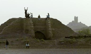ancient ziggurat of Nabu's towers over Iraqi landscape