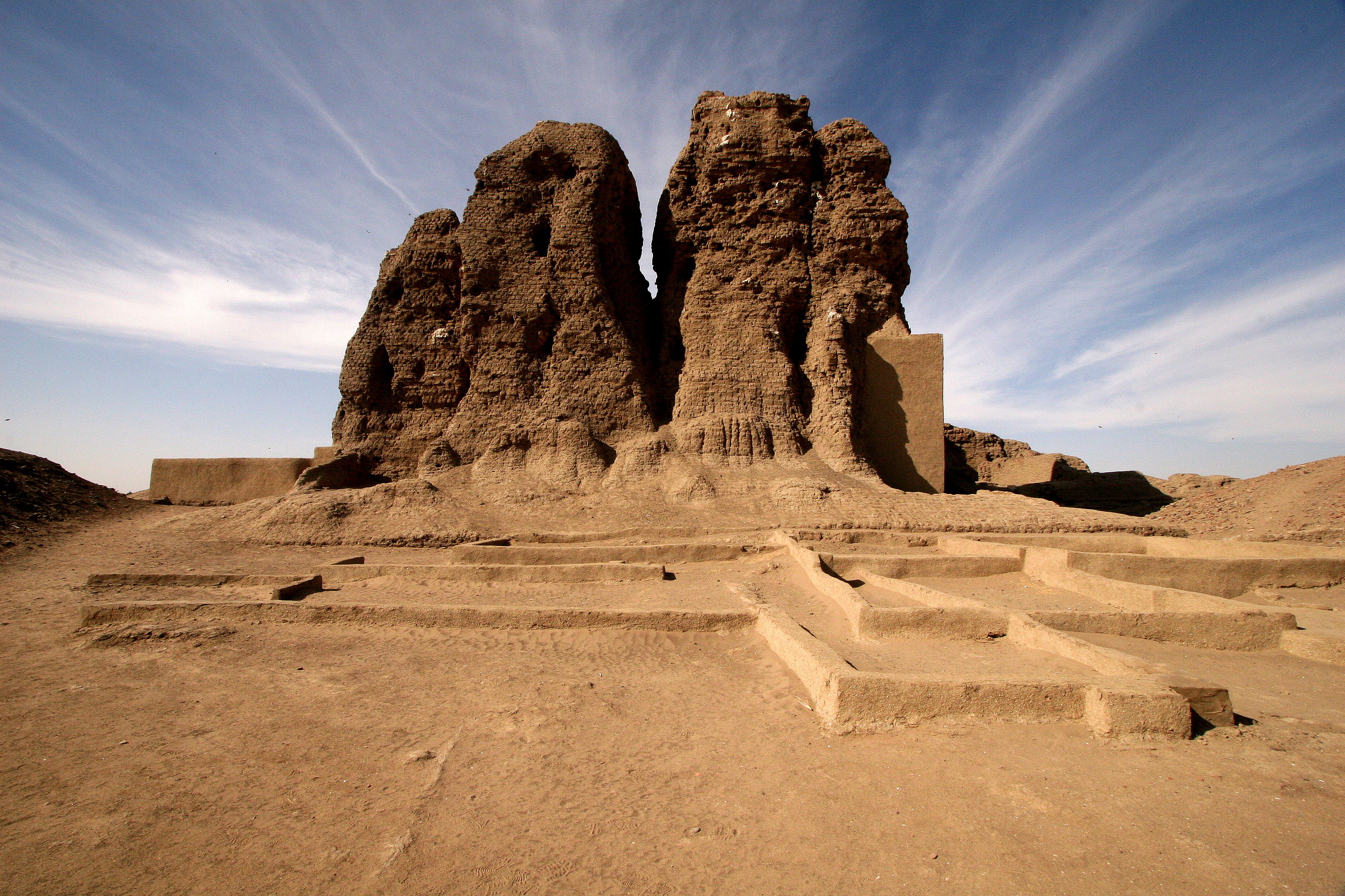 6 - buried & left as ruins is Nabu's patron city of Borsippa & his ziggurat temple-residence
