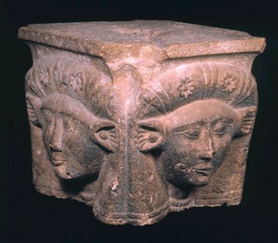 41 - Hathor on construction blocks for her new temple residence in Egypt