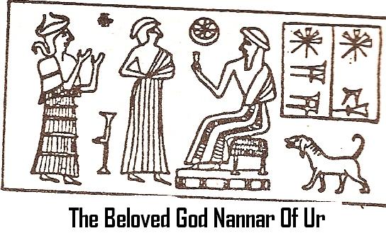 34 - Nannar's Moon crescent & Utu's Sun disc symbols; Ninsun, her son-king, & Nannar god of Ur, very early structure of advanced civilization