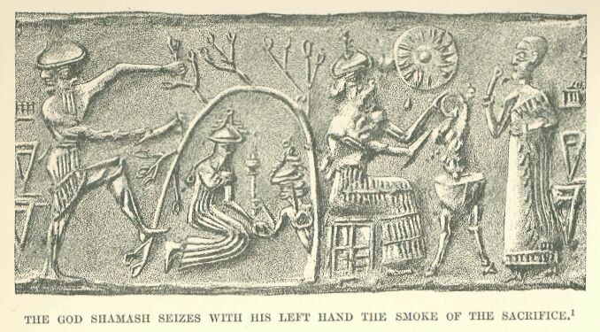 5a - Nergal, Ninlil, Enlil; Utu & a high-priest on right