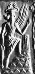 1n - Ninurta, giant god taking giant steps up Enki's ziggurat residence in Eridu; See NINURTA'S JOURNEY TO ERIDU Text
