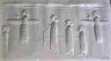 22 - winged goddess Inanna flies high above her giant semi-divine king & others, giving them protection from above just as police do today in helicopters