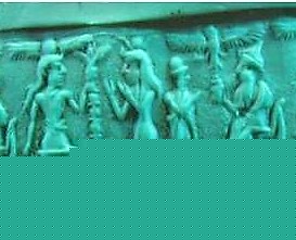 6c - Inanna, goddess Nisun, her semi-divine son & king, & Nannar