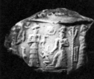 28 - Adad's Forked Lightning symbol; Nannar & son Utu