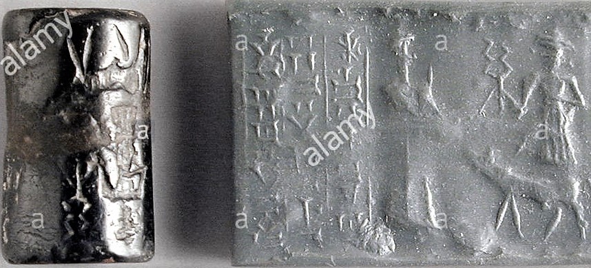 37 - ancient Babylonian artifact of Nannar & brother Adad