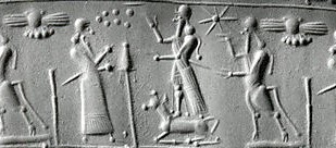 65 - winged sky-disc above gods Enlil & Ninurta, etc.