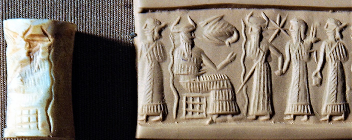 12b - Enki, son Ningishzidda brings semi-divine king & spouse before his father