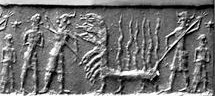 16l - semi-divine king, unidentified god battles Mushhushshu & Ashur