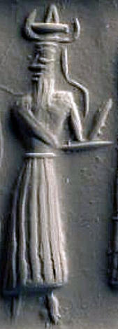 1v - Nabu the Scribe with stylus & tablet in hand, recording the important events