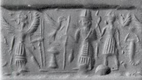 3j - winged goddess Nanshe & 2 unidentified gods