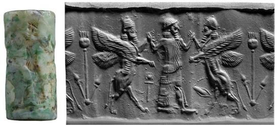 41 - Marduk fights off animal beast depictions of Ninurta & Adad