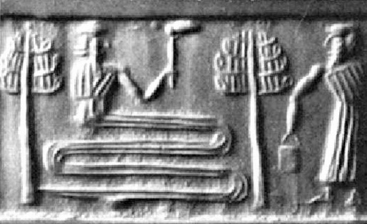 8f - Enki & his helping amazing son NIngishzidda secretly try to save Noah & family from Enlil's exterminating flood