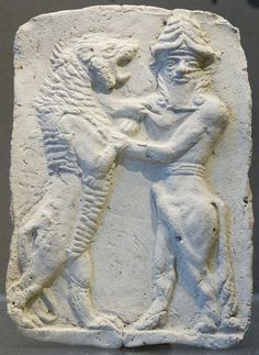 6 - Enkidu battles a beast trying to stop him & Gilgamesh from completing his quest, by order of Enlil or Inanna