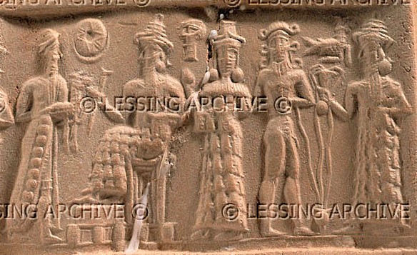 3 - semi-divine king, Utu, Inanna, mixed-breed waiting to be king someday, & Enki; a time in our forgotten ancient history when the gods walked & talked with the semi-divines