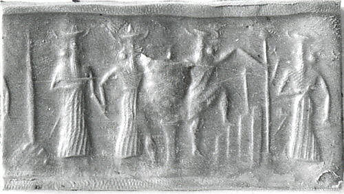 17b - Nannar, brother Ninurta, & son Utu climb the ziggurat to see father Enlil at home in his ziggurat residence in Nippur