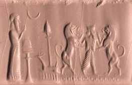 55 - Nabu & father Marduk battling animal symbols of gods